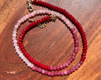 Collier de pierres précieuses, Collier de perles arc-en-ciel, Collier de perles de pierres précieuses, Collier de bonbons, Collier bohème, Collier coloré, Perles arc-en-ciel