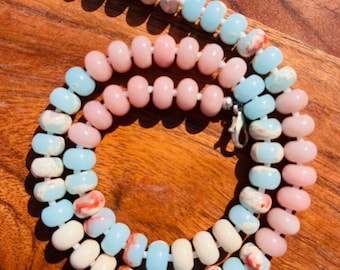 Beaded Gemstone Necklace, Rainbow Bead Necklace, Gemstone Beaded Necklace, Candy Necklace, Boho Necklace, Colorful Necklace, Charm Necklace