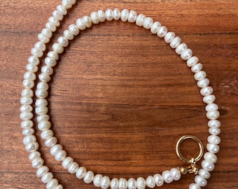 Pearl Necklace, Freshwater Pearl Necklace, Gemstone Beaded Necklace, Candy Necklace, Boho Necklace, Beach Necklace, Beaded Necklace