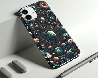 Space Planet Collage Phone Case iPhone 11/12/13/14/15/8/X, Samsung Galaxy S24/S23/S22/S21/S20/S10, Google Pixel 8/7/6/5, Gift for Friend