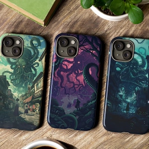 Artsy Cthulhu Phone Case iPhone 11/12/13/14/15/8/X, Samsung Galaxy S24/S23/S22/S21/S20/S10, Google Pixel 8/7/6/5, Gift for Friend