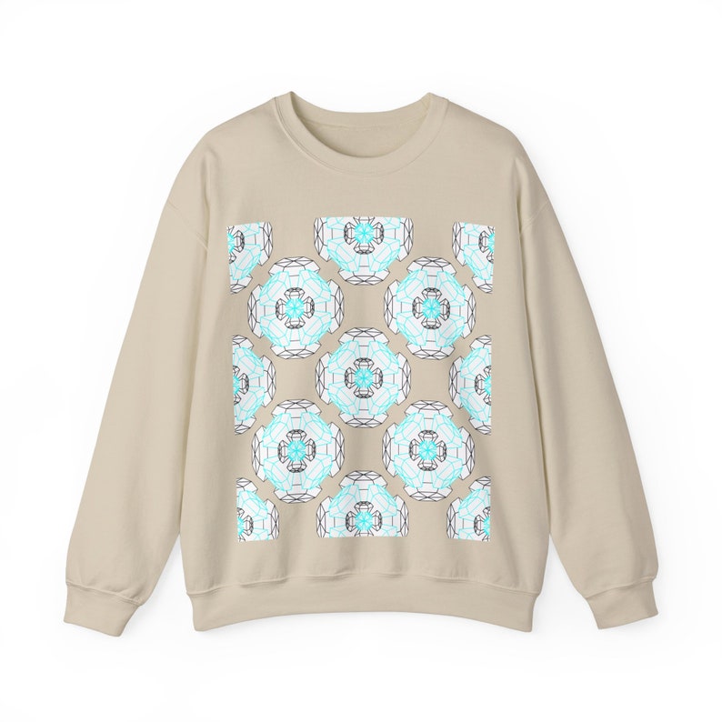 Abstract Graphic Psychedelic Geometric Crewneck Sweatshirt Custom Art ...
