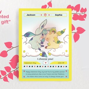 Custom Poke Valentine's Card Poke Digital Valentine Present Hand-Drawn Design Gift for Gamers Couple Gift Card Anniversary Invitation Gift