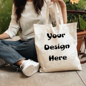 Canvas Tote Bag Mockup Modern Canvas Tote Mockup Custom Canvas Tote Bag Shopping Bag Mockup Cotton Canvas Tote Mock