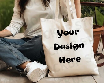 Canvas Tote Bag Mockup Modern Canvas Tote Mockup Custom Canvas Tote Bag Shopping Bag Mockup Cotton Canvas Tote Mock