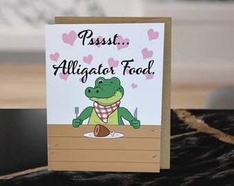 Cute Love Card for Husband, Love Card for Wife, Love Card for Boyfriend, Love Card for Girlfriend, Alligator Love Card, I Love You Card