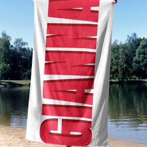 Custom Name Graphic Beach Towel, Personalized Beach Towel with Name, Summer Gift, Birthday Anniversary Beach Towel, Custom Name Pool Towel