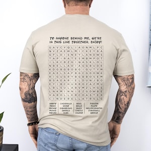 Funny Disney Line Up T-Shirt | Interactive Word Search Tee | Family Vacation Shirt | Disney Dad Shirt, Disney Mom Shirt | Disney Trip Hoodie