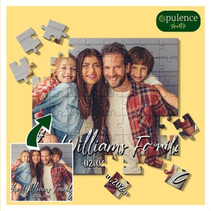 Personalized Family Photo Puzzle, Custom Family Name Jigsaw Puzzle, Unique Gift for Parents, Custom Date Puzzle Housewarming Gift for Family