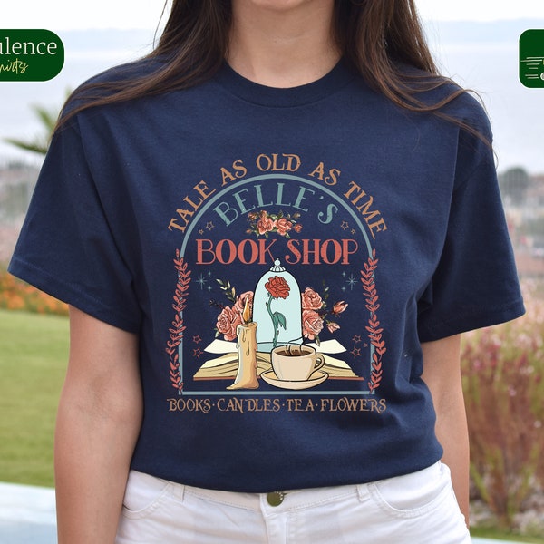 Retro Tale As Old As Time Belle's Book Shop, Disneyworld Shirt, Disney Family Shirt, Disneyland Sweatshirt, Family Vacation, Book Lover Gift