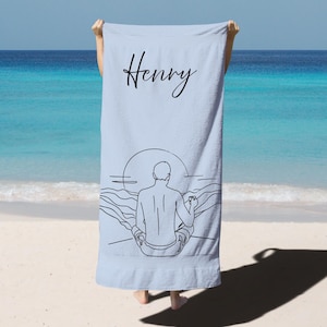 Personalized Beach Towel For Couples, Custom Name Pool Towel for Him Her, Best Friends Beach Towel, Travel Vacation Towel,Unique Couple Gift