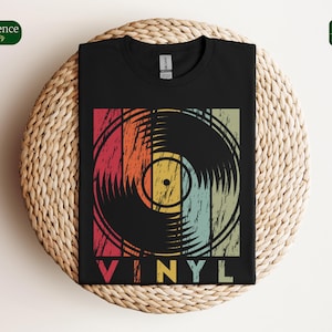 Vinyl Record, Distressed Music Tee, Vintage DJ Gift, Music Lover Apparel, Groovy Vinyl Design, 70s 80s Music Style, Used Look Vinyl Record