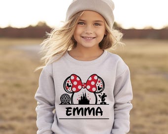 Personalized Disney Kids Name Shirt, Mickey, Minnie Mouse Castle T-Shirt - Custom Name, Baby, Toddler, Kids, Family Vacation, Birthday Gift
