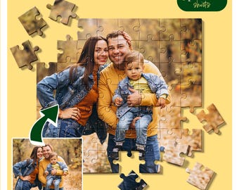 Personalized Family Photo Puzzle, Custom Picture Jigsaw Puzzle for Seniors Adults, Anniversary Gifts For Couples, 100 300 500 1000 Pieces
