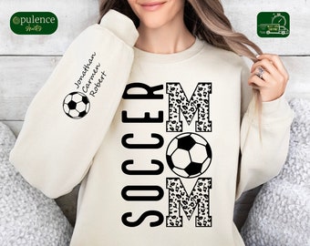 Custom Soccer Mom Sweatshirt, Sports Mom Shirt, Personalized Soccer Mom T Shirt, Customized Soccer Mom Gifts, Game Day Hoodie, Cute Mom Gift