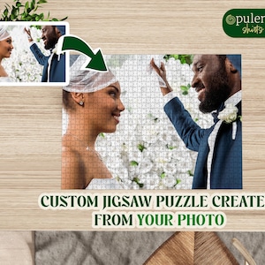 Personalized Wedding Photo Puzzle, Custom Engagement Gift, Bridal Shower Keepsake, Unique Anniversary Gift for Couples, Custom Photo Puzzle