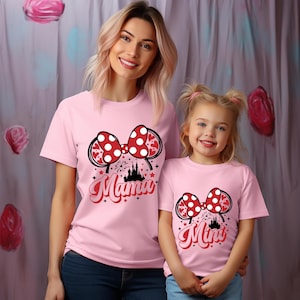 Disney Mama Mini Mouse Matching Shirt, Mother Daughter Outfits, Family Vacation Tees, Mom and Baby Tees, Cute Disney Gift, Mother&#39;s Day Gift