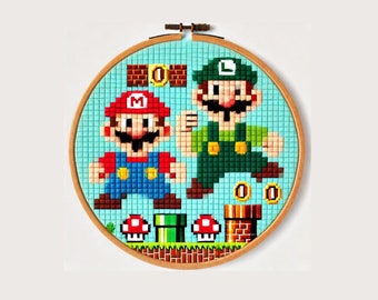 Super Mario Cross Stitch Pattern PDF | Mario Crochet & Stitch Pattern | Instant Download | Retro Gaming Decor