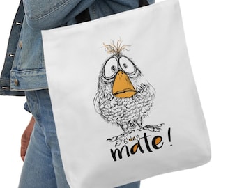 G'day Mate Bird lovers, Aussie slangs, Australia, funny quote, illustrated, tote bag