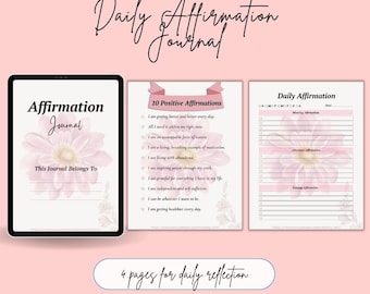Druckbare tägliche Affirmation Journal