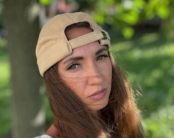 Beige Dockerkeps | Dockerhatt | Fiskarkeps utan brätte | Unisex dödskallekeps | Justerbar bomullsdockerkeps | Handgjord dockerkeps för kvinnor