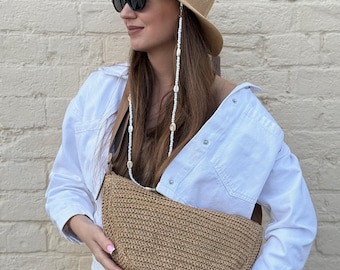 Raffia Banana Bag | Straw Waist Bag | Boho Bucket Bag | Crochet Beach Sac | Woven Belt Bag | Straw Bum Bag | Raffia Fanny Pack