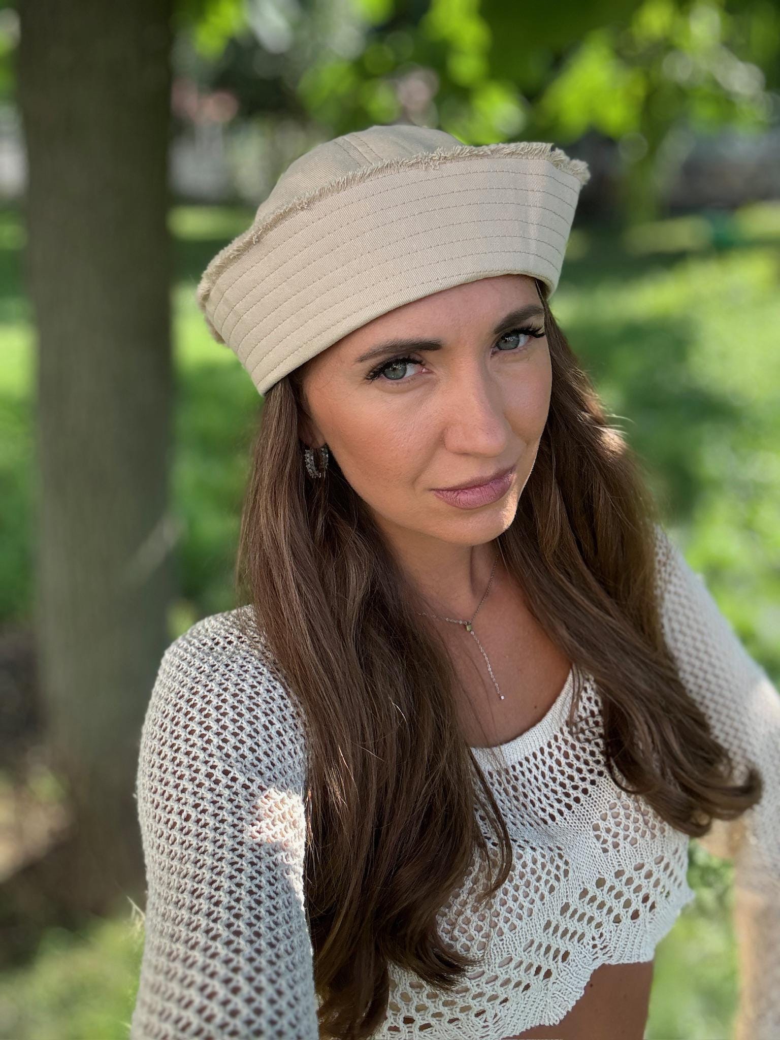 Vintage Cotton Sailor Hat | French Nautical Cap for Women
