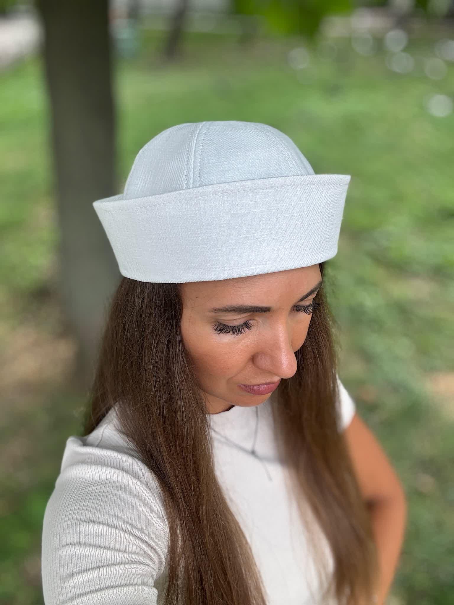 GUNIA Project - Cream Sailor Hat - Women\'s Classic Nautical Style Amazon.com: Zugar Land Large White Sailor Hat (1 Hat) (10  main image 3