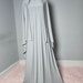 Women Frill at Bottom patch pocket A line Abaya Blue