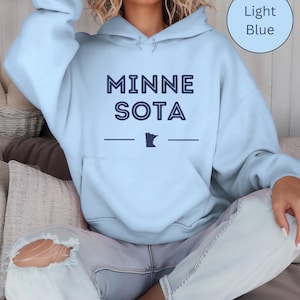 Minnesota Hoodie Ladies, Lake State Hoodie, Minnesota Gifts for Her, Cozy Minnesota Sweatshirt, Women's Minnesota Hooded Pullover