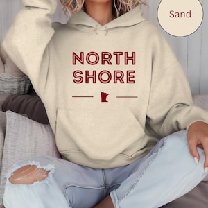 Minnesota North Shore Hoodie, Lake Superior Hoodie, Women's Minnesota Hooded Pullover, Minnesota Gifts for Her, Cozy Minnesota Sweatshirt