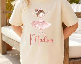 Camiseta de cumpleaños de bailarina con nombre personalizado, regalo para fiestas de baile para niñas, body de ballet para bebé.