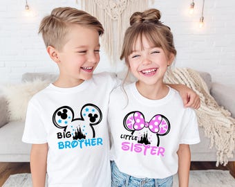 Disneyland Family Matching Tshirts, Big Brother and Little Sister Shirts, Siblings Tee, Disneyworld Trip