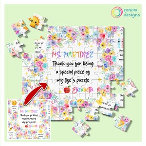Custom Teacher Name Wooden Puzzle, Personalized Teacher Appreciation Gift, Best Teacher Gift Thank You Keepsake for Educators, Jigsaw Puzzle
