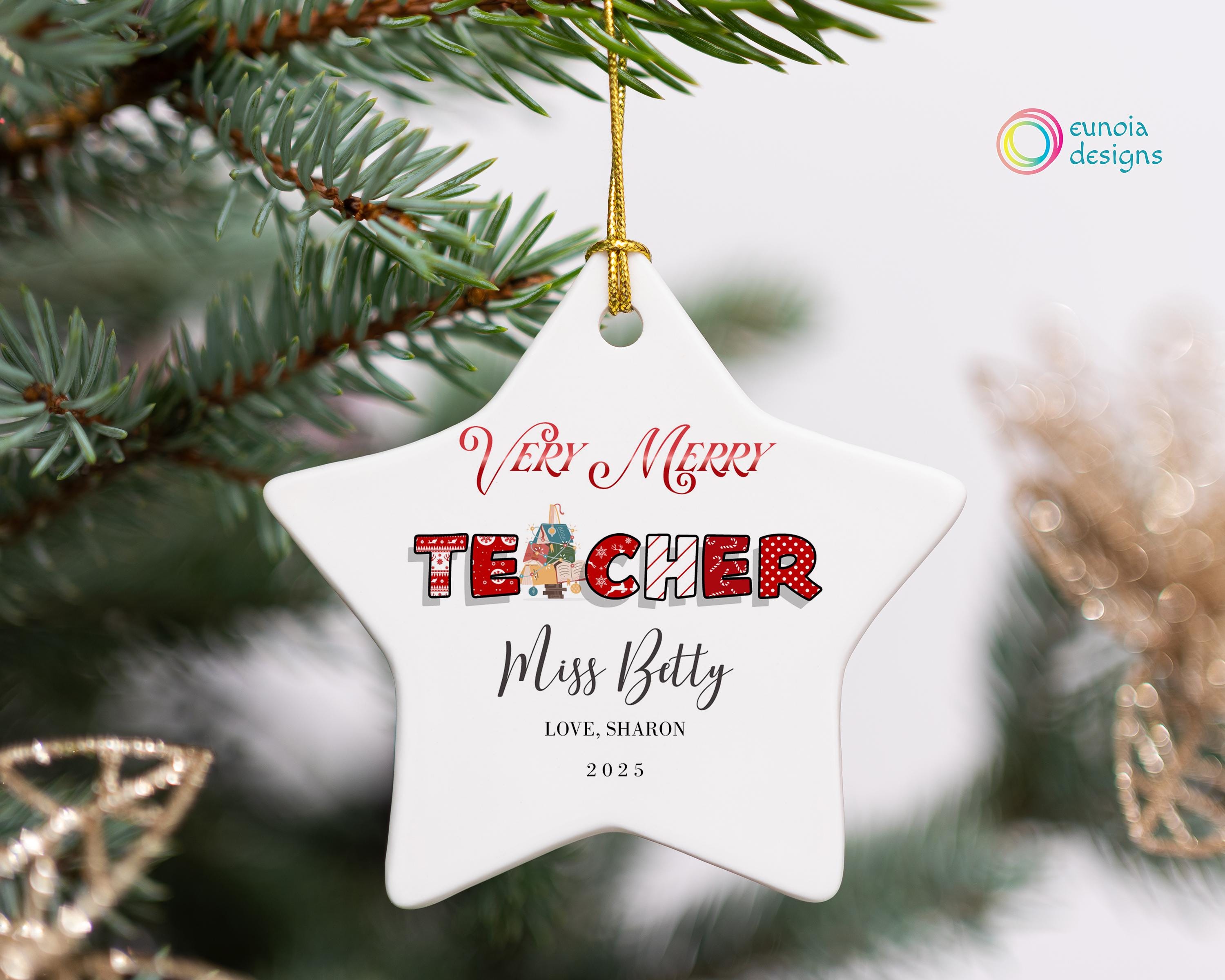 Discover Personalized Teacher Christmas Ornament, Teacher Keepsake Ornament