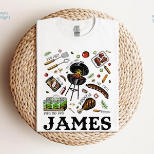 Personalized Name Dad Grilling Shirt, Custom Dad Grill Master Shirt, Beers And BBQ Tee, Funny Dad Barbecue Sweatshirt, Gift For Husband