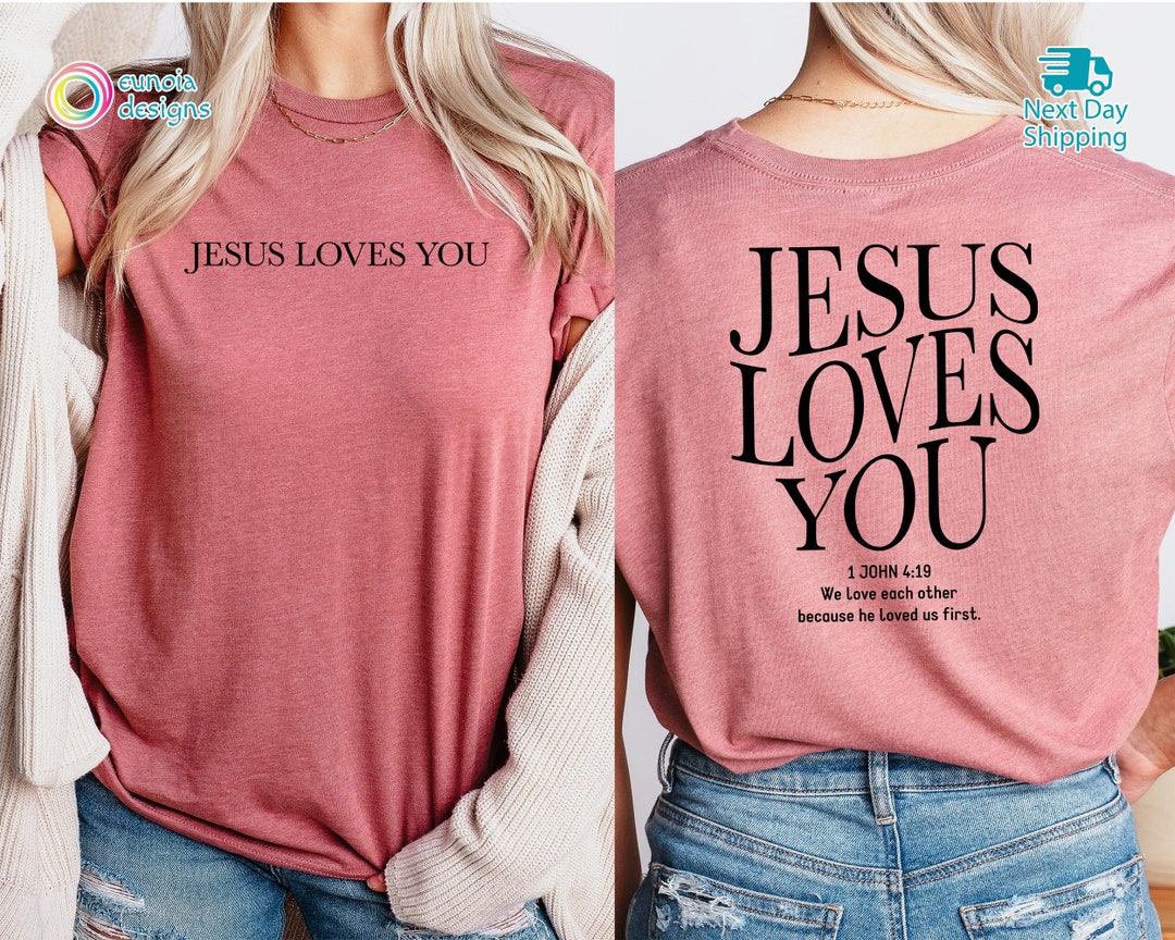 Jesus Loves You Graphic Sweatshirt-Light Blue main image 0
