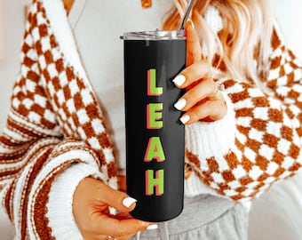 Personalized Name Tumbler, 20oz 30oz Skinny Stainless Steel Cup