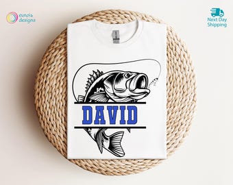 Personalized Name Bass Fishing Tshirt, Custom Fish Hook Tshirt, Fishing Lover Shirt, Funny Graphic Tee, Bass Fishing Sweatshirt Fishing Gift