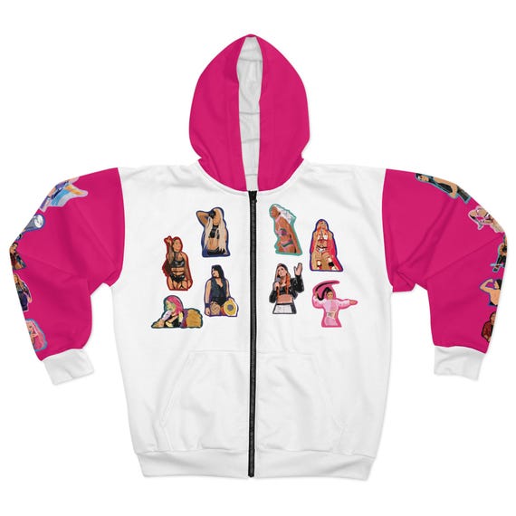 Felpa con cappuccio da wrestling da donna, streetwear, con