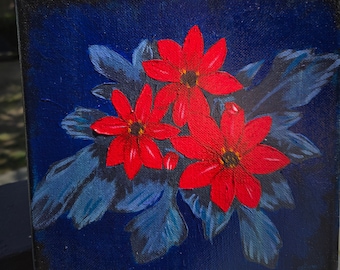Enchantement mystique, peinture originale, 8 x 8 pouces, fait main, peinture acrylique de fleur sur toile