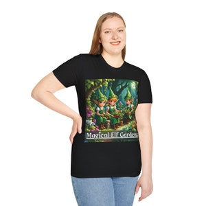 Magical Elf Gardens Logo T-shirt 2 (Unisex Softstyle T-Shirt Dark Colors)