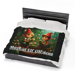 Velveteen Plush Blanket (Magical Elf Gardens Logo v2)