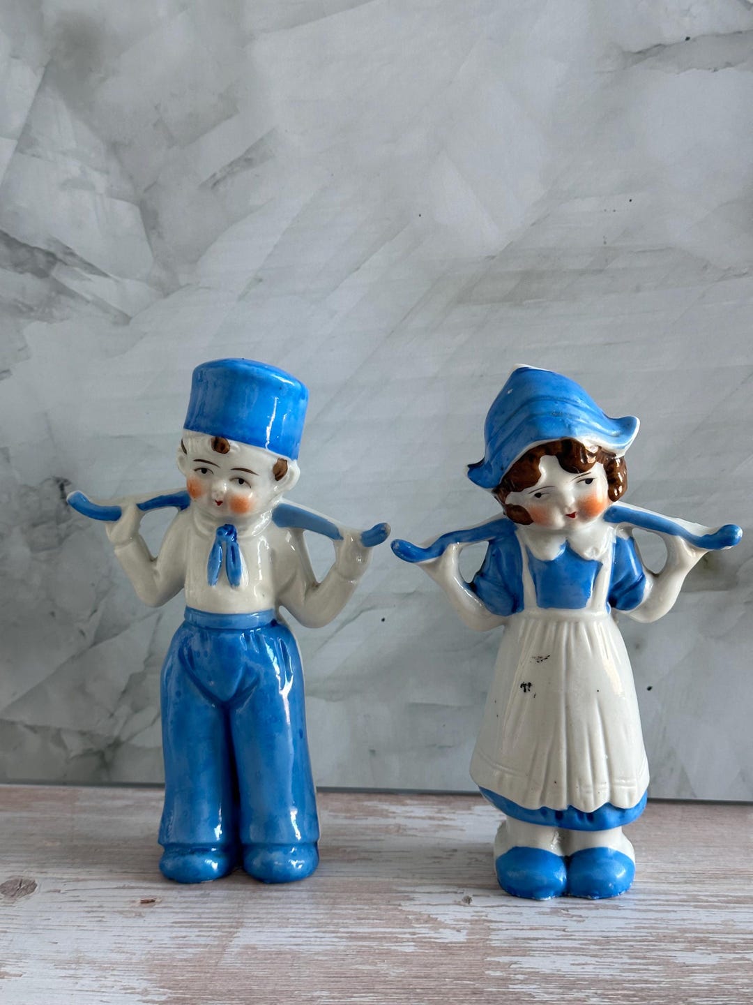 Vintage Porcelain Figurines Dutch Girl and Boy Brunette Made in Japan ...
