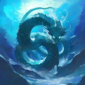 Deepsea Sea Serpent High Resolution Digital Wallpaper - Wallpaper Collection 3, Instant Downloadable Print, Digital Art