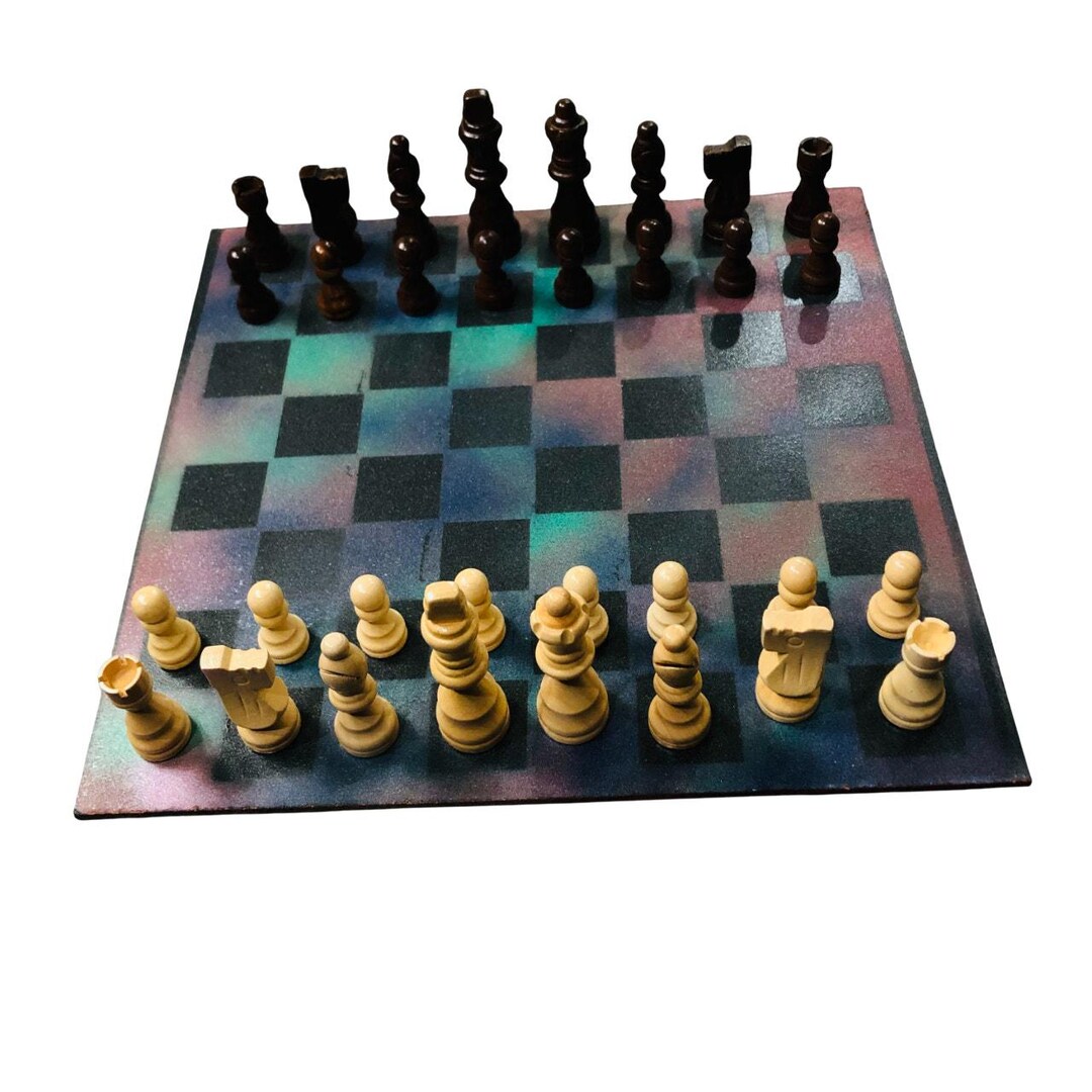 Painted Chess Set - Metallic Color Mix - Etsy