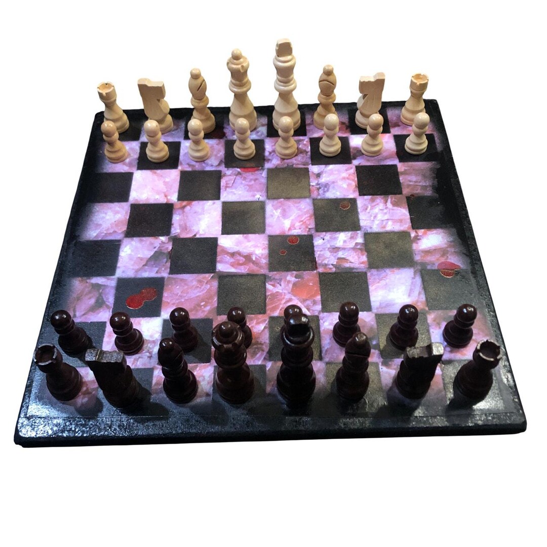 Scrapbook Chess Set - Pink Crystal Pattern - Etsy