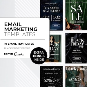 Black Friday Sale Email Marketing Templates |  SALE Email Marketing | Newsletter Templates | Fully Editable in Canva | Instant Download