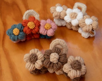Crochet Claw Clip | Flower Handmade Hair Clip Gift for Her Claw Clip Custom Hair Clip Accessory