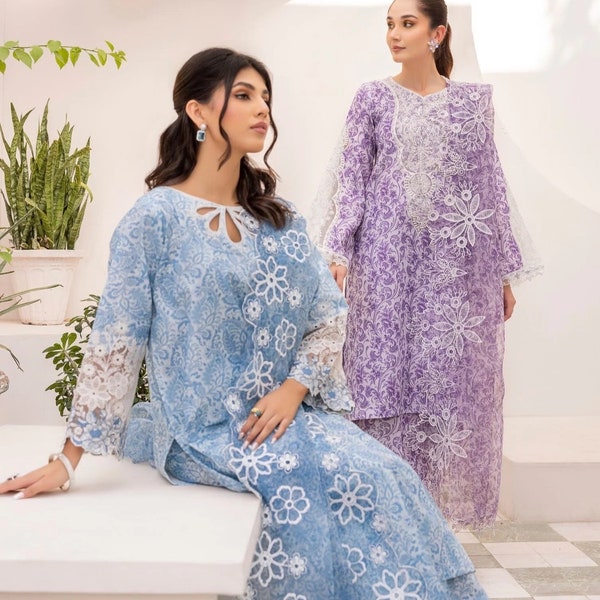 Beautiful special Pakistani Elegant Color Classy Trend Silk Lawn salwar kameez with  Matching Dupatta Designer Partywear dress